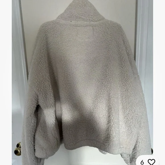 American Eagle This Feels Seriously Huggable Zip Sherpa Zip Up Women's Sz M - Picture 2 of 3